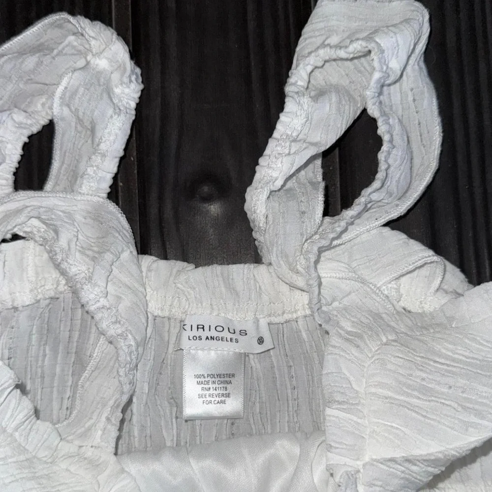 White Ruffled Crop Top - Picture 3 of 5